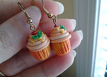 Polymer Clay Peach Cupcakes