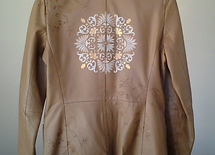 Stenciled Leather Blazer