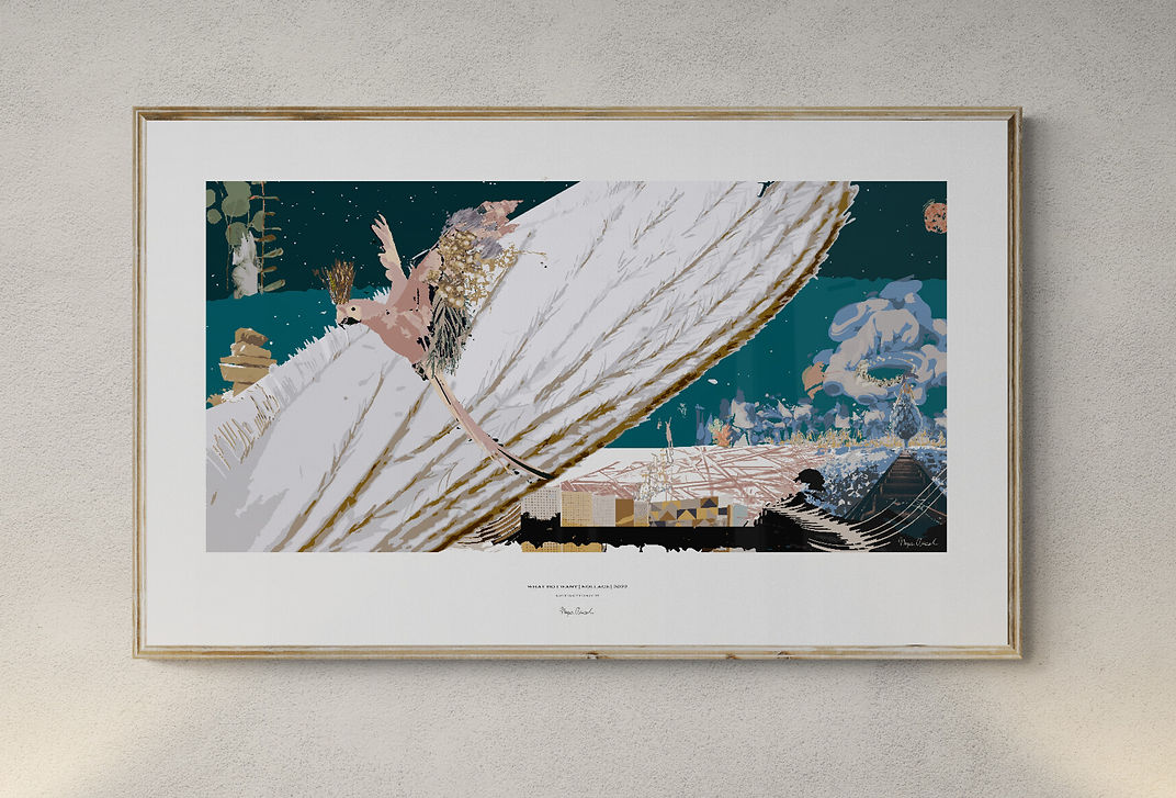 What do I want (Fine art digital collage, framed)