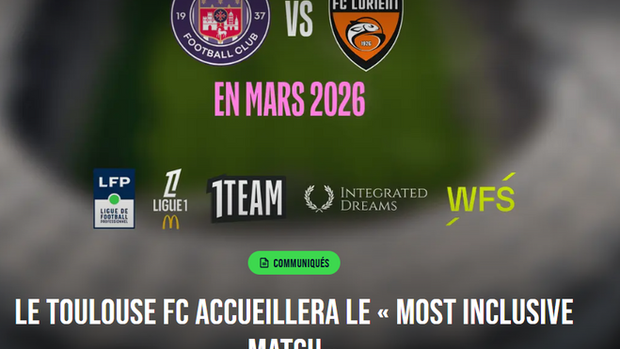 Le Toulouse FC accueillera le « Most Inclusive Match » en mars 2026