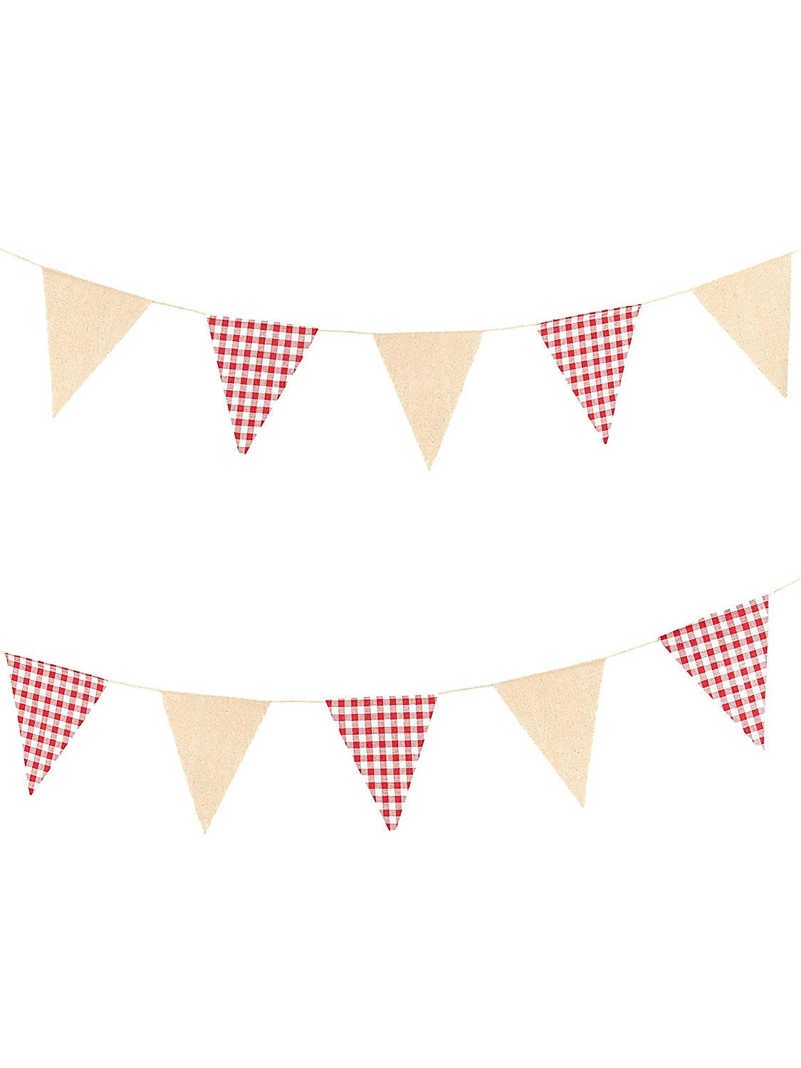 Guirlande fanion vichy en lin