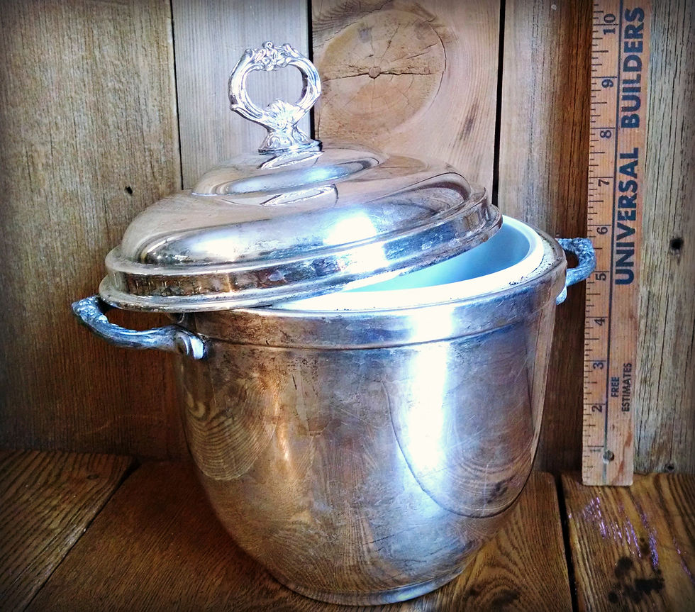 silver ice bucket flower urn - $10