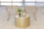Gold Barrel Lounge Table - $45