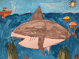 兒童畫| 鯊魚海洋畫| 角落工作室 studioatthecorner| 沙田馬鞍山|畫班陶瓷班