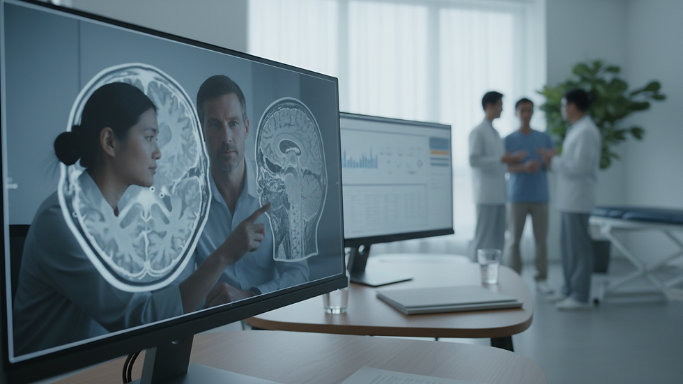 Close-up view of a high-resolution MRI scan on a computer screen