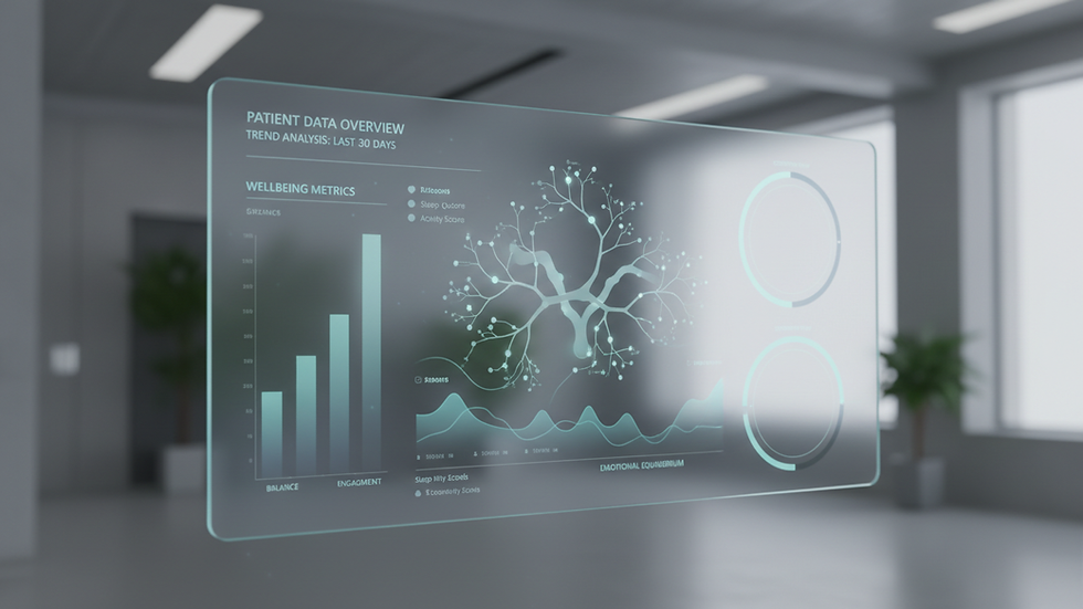 Close-up of a digital health dashboard displaying patient data trends