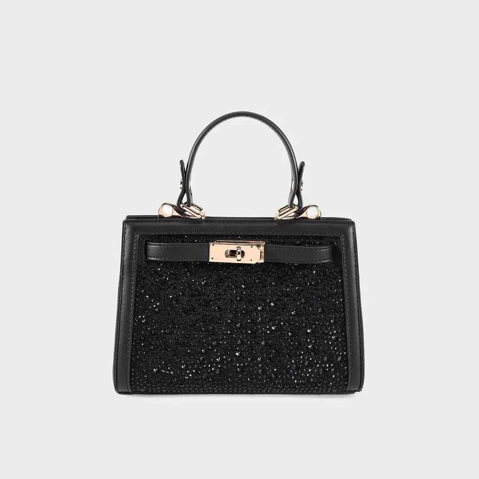 Borsa a mano PARIS MINI STRASS - BLACK GOLD