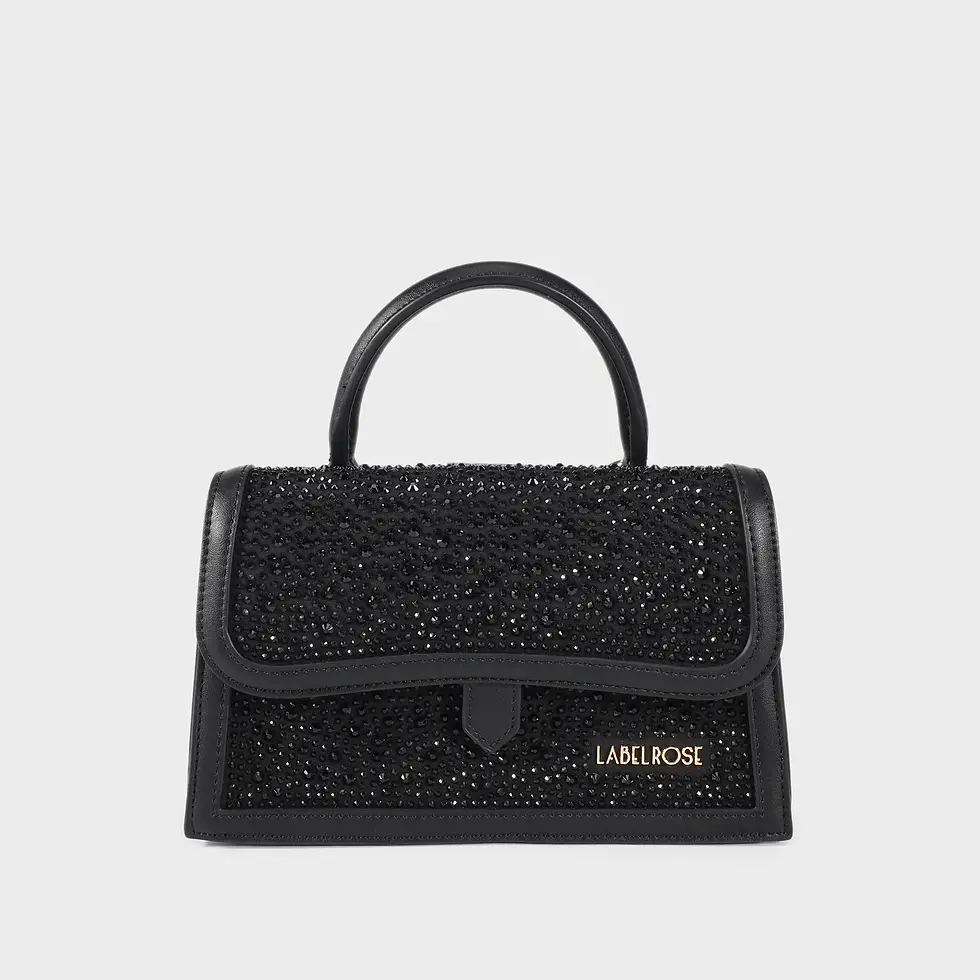 Borsa a mano PAIGE STRASS - BLACK GOLD