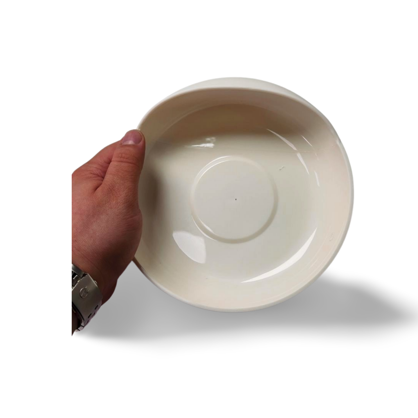 Prato Com Borda Elevada Antiderramamento Avc Parkinson Branco Lisa