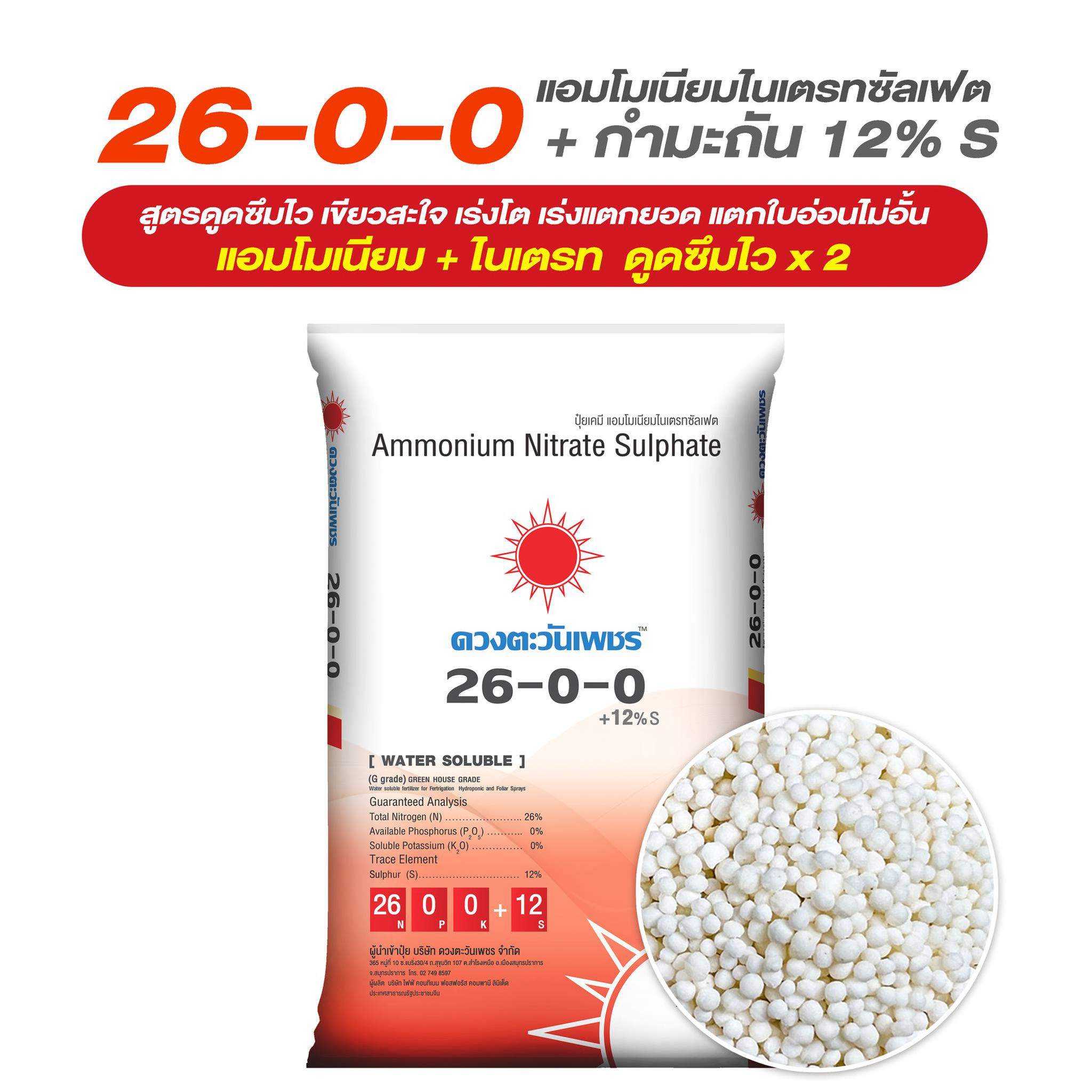 26-0-0 Ammonium Nitrate Sulfate 25Kg