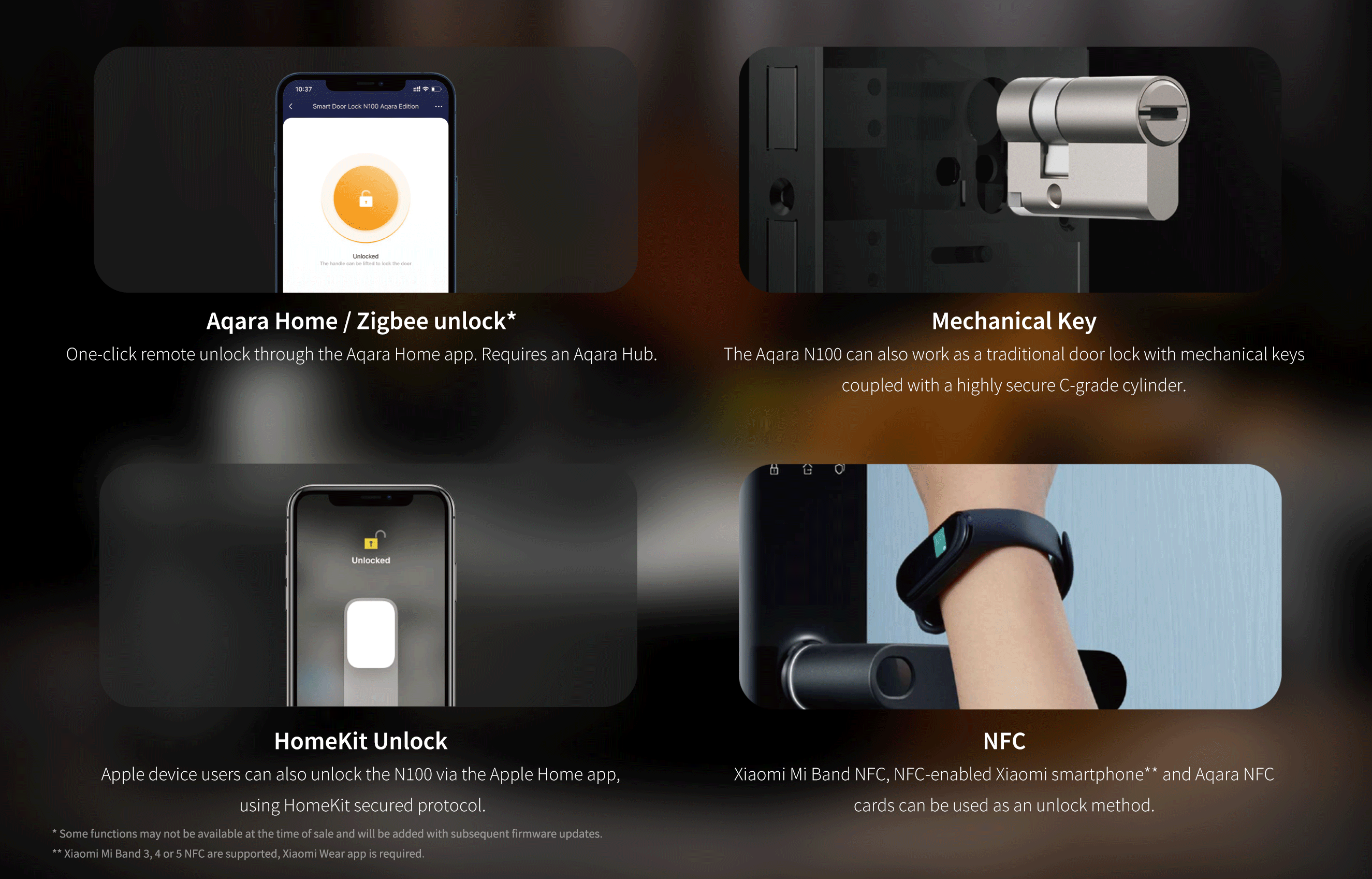 Aqara Door Lock N100 can also work as a traditional door lock with mechanical keys coupled with a highly secure C-grade cylin