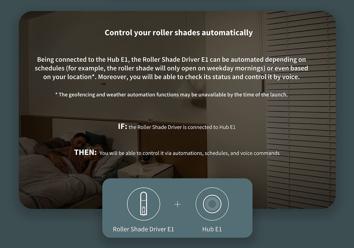 Aqara Hub E1 when connected to the Roller Shade Driver E1 can be automated depending on the schedules (for example, the rolle