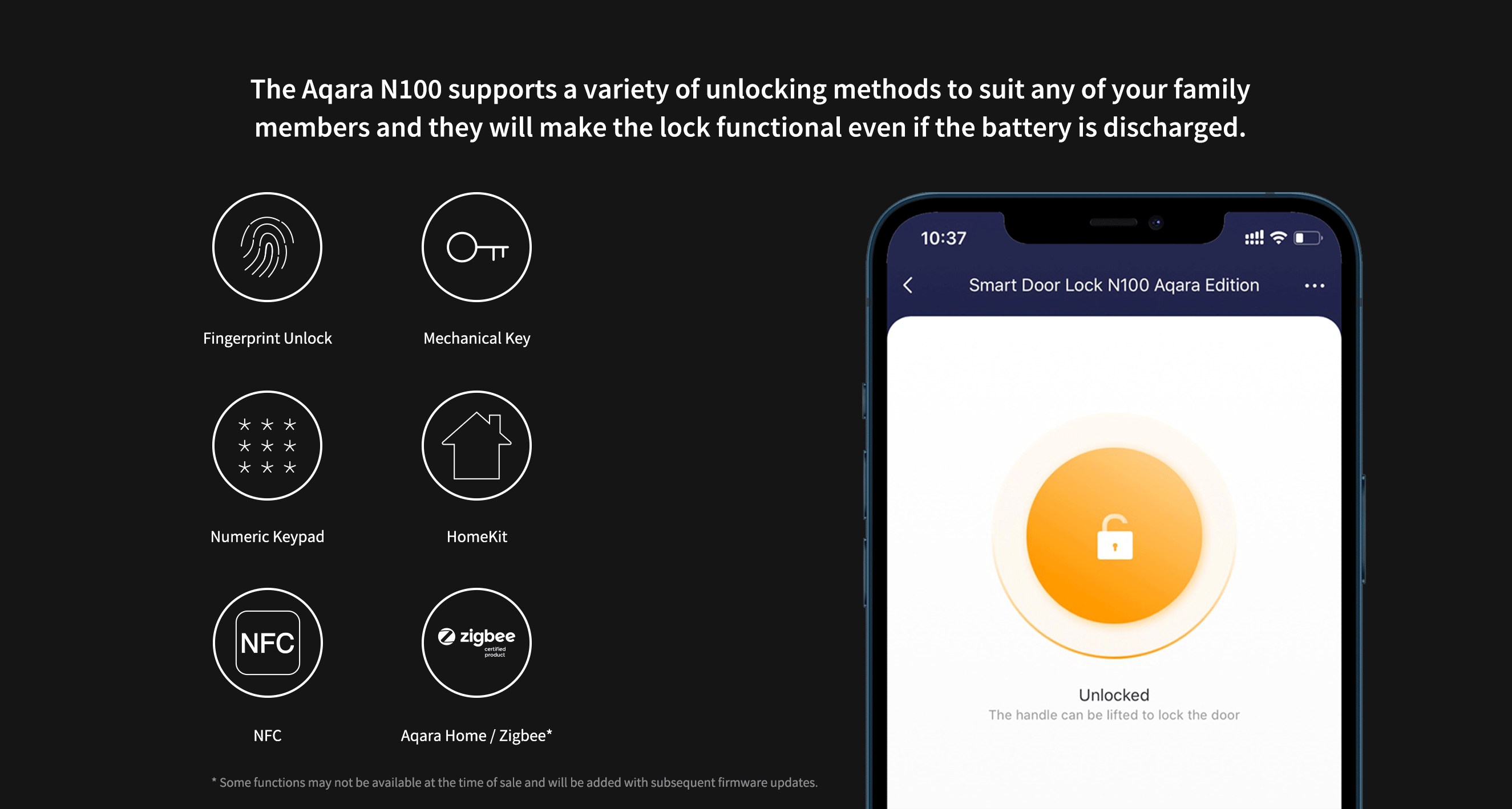 Aqara Door Lock N100 supports a variety of unlocking methods to suit any of your family members and they will make the lock f