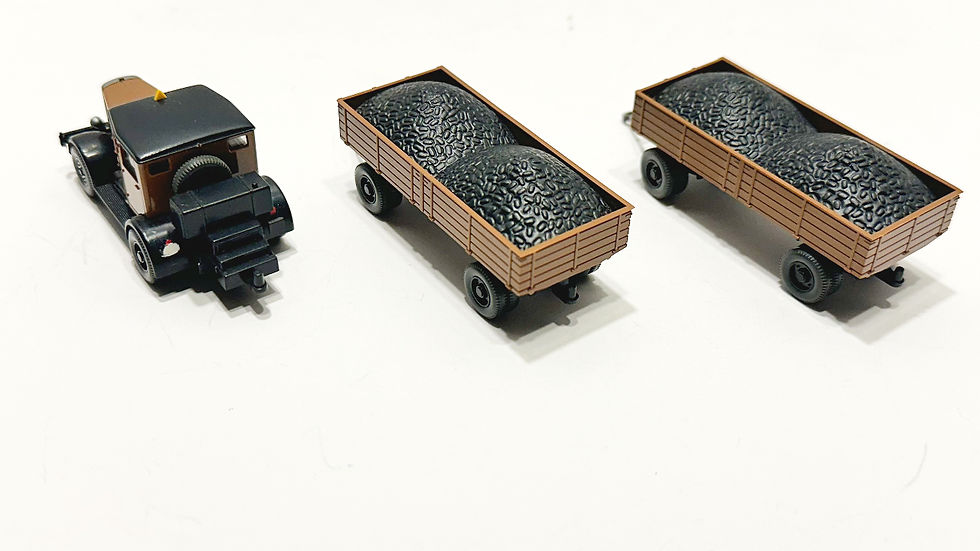 Thumbnail: 1:87 - Wiking Truck w/ 2 coal trailers -very good