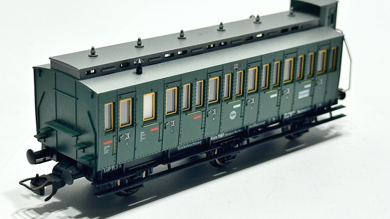 Fleischmann 50707 - 3ax Prussian wagen w/cabin, 3.Cl., KKK, excellent