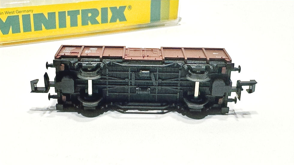 Miniatura: Minitrix 13607 gondola w/ salt, excellent, boxed