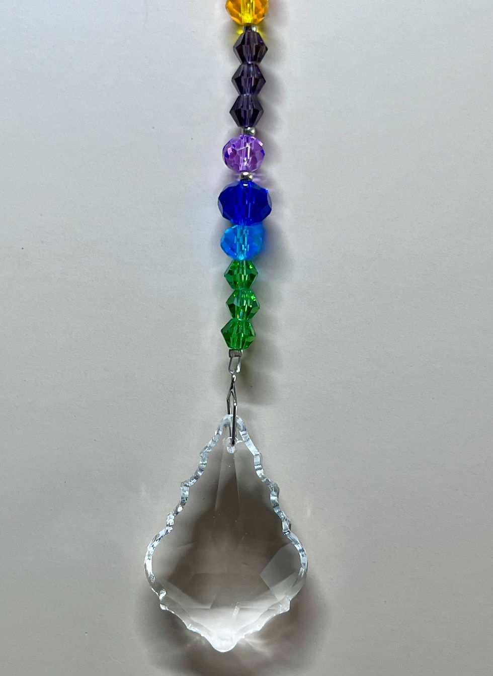 Sun Catcher Ridged Tear Drop Rainbow Gem