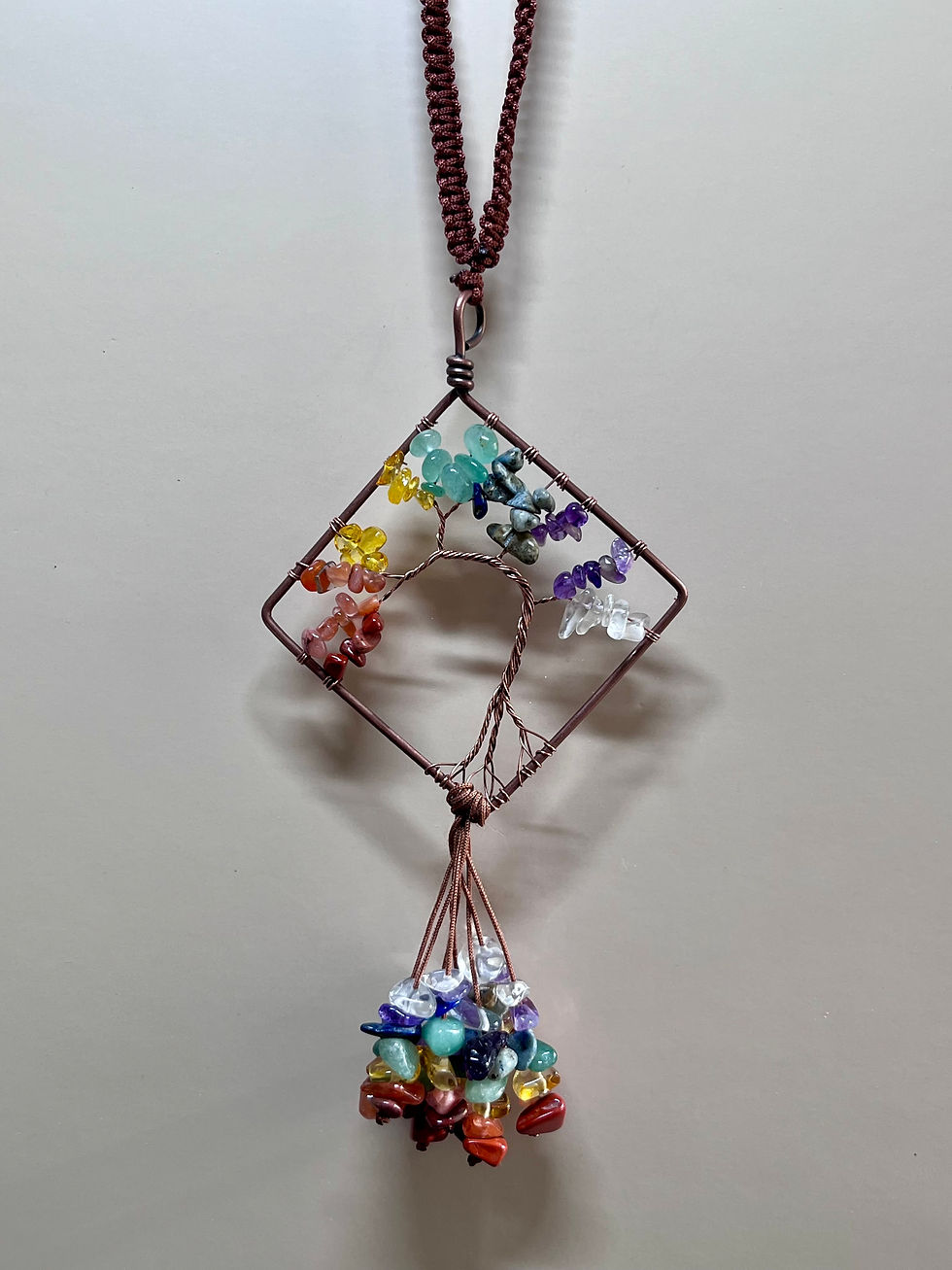 Sun Catcher Dangle Quadrilateral Rainbow Tree of Life