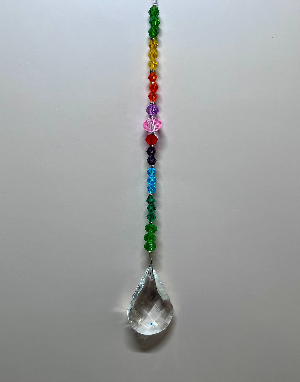 Sun Catcher Ridged Tear Drop Rainbow Gem Style 2