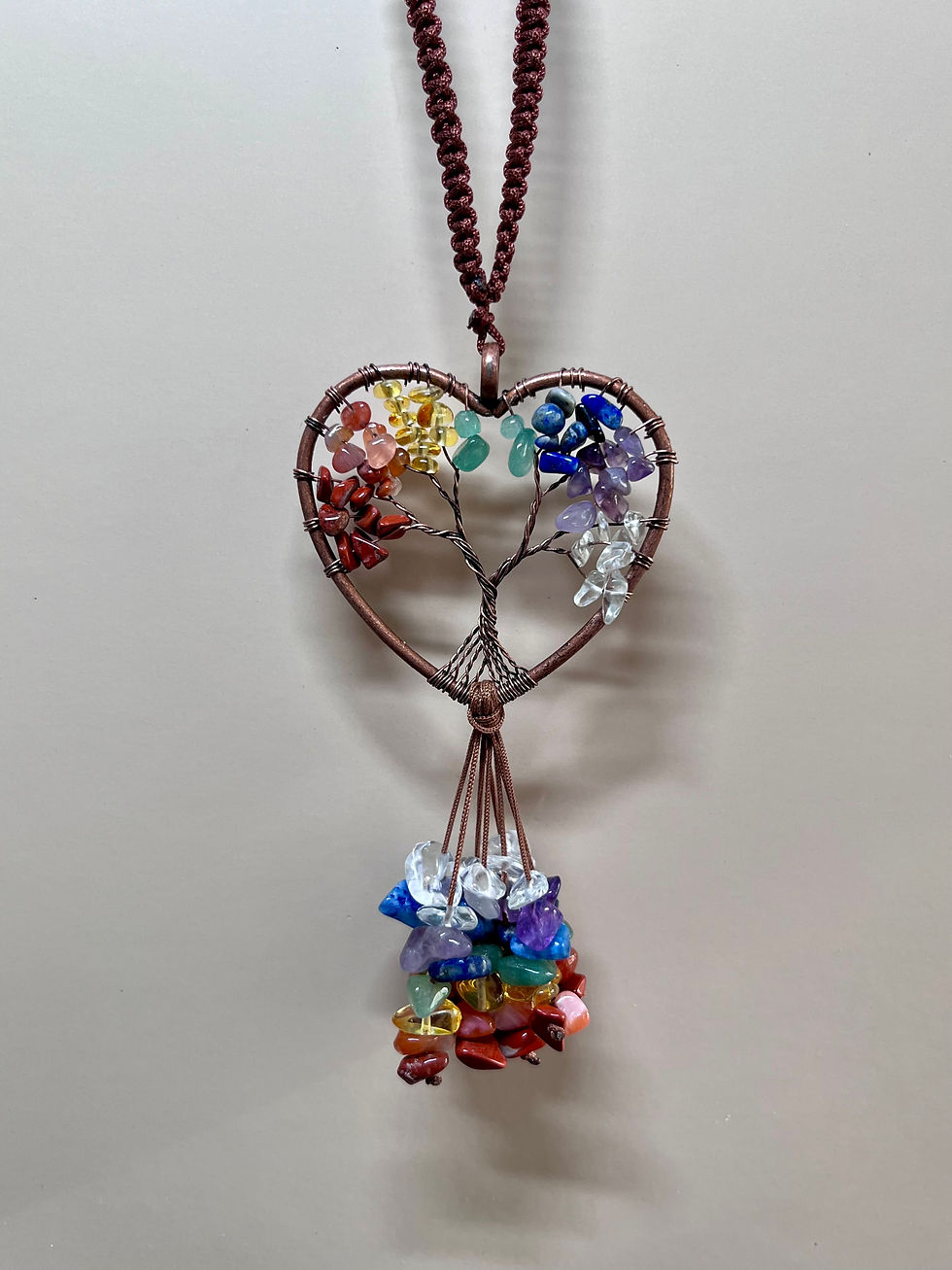 Sun Catcher Dangle Heart Rainbow Tree of Life