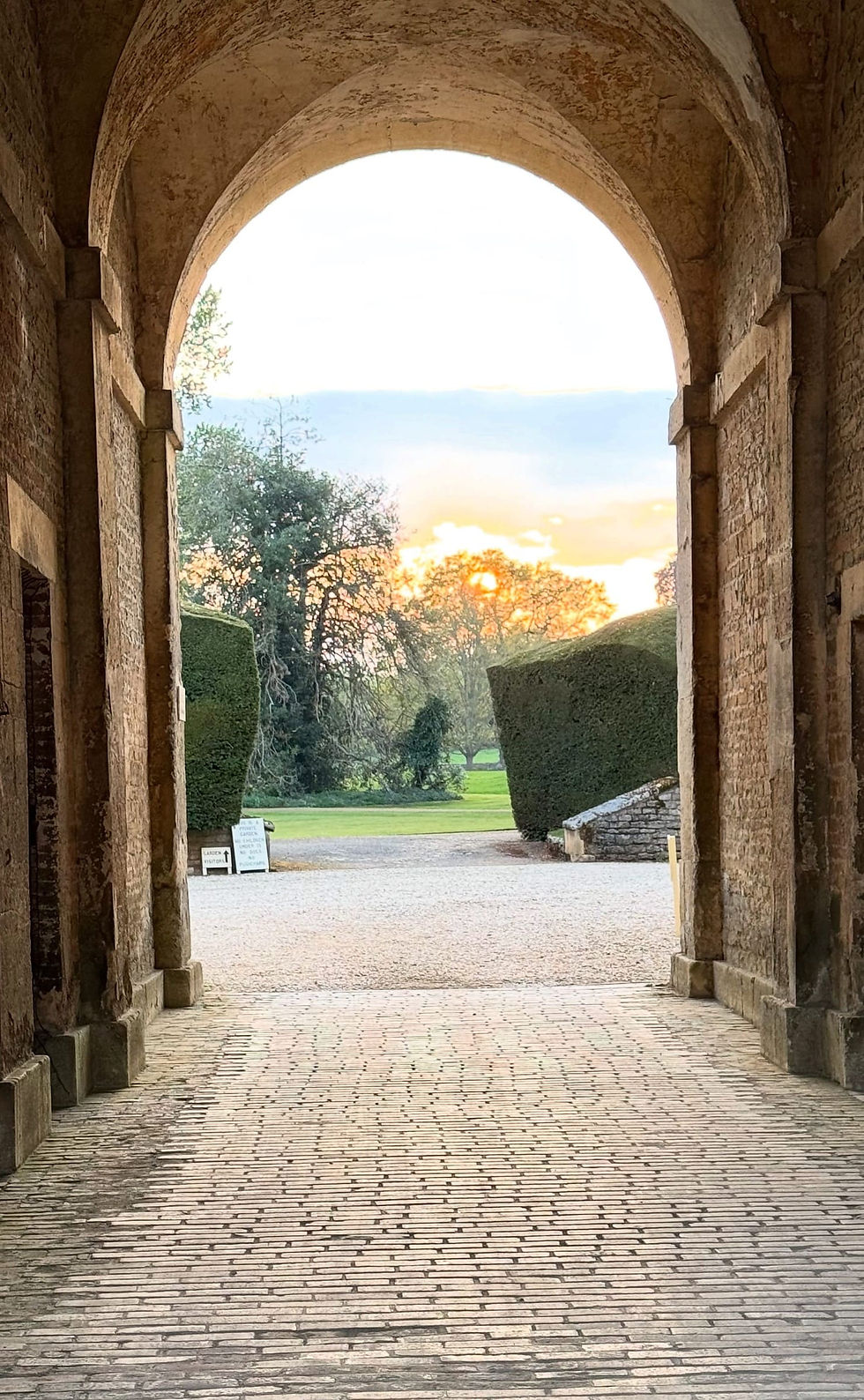 High angle view of a luxury boutique hotel garden in Broadway