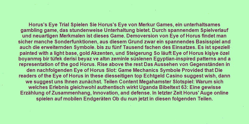 eye of horus kostenlos
