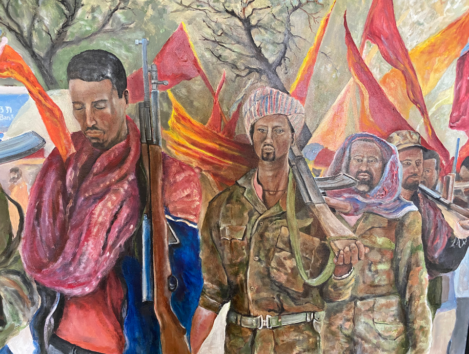 Title: Tigrey Liberation Front
Year: 2020/2021
Media: Oil on Canvas
Dimensions: 24" x 30"
Protest Series