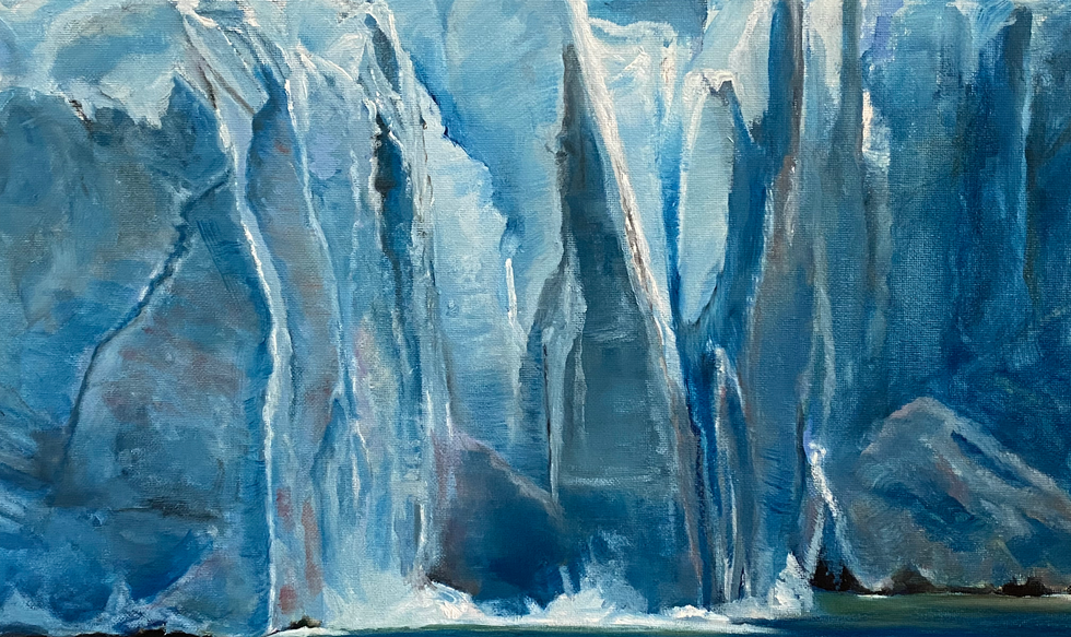 Title: Glacier - Petit (Moreno Glacier)
Year: 2018
Media: Oil on Canvas
Dimensions: 16" x 20"