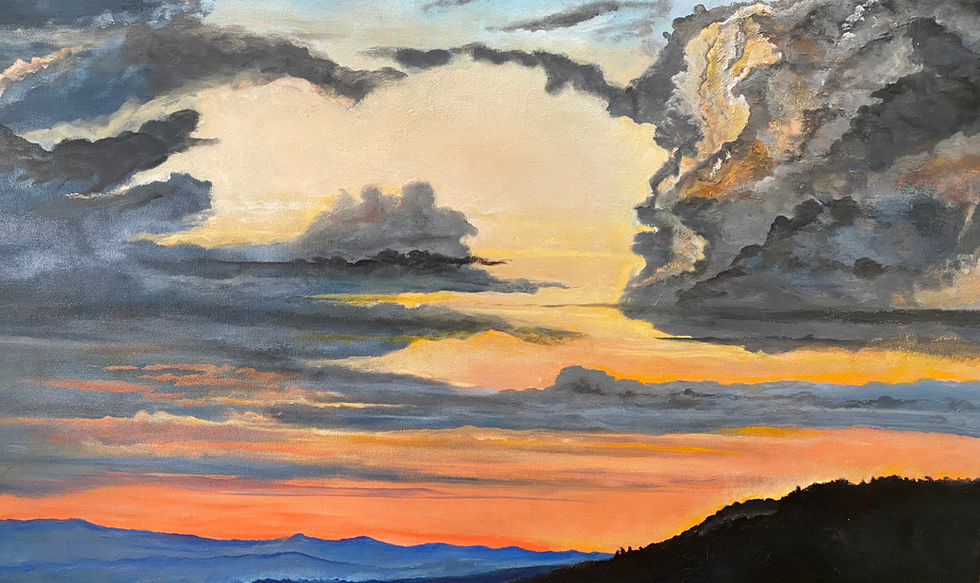 Title: Mountain SunsetYear: 2023
Medium: Oil on Canvas
Dimensions: 24" x 30"
Sky Series