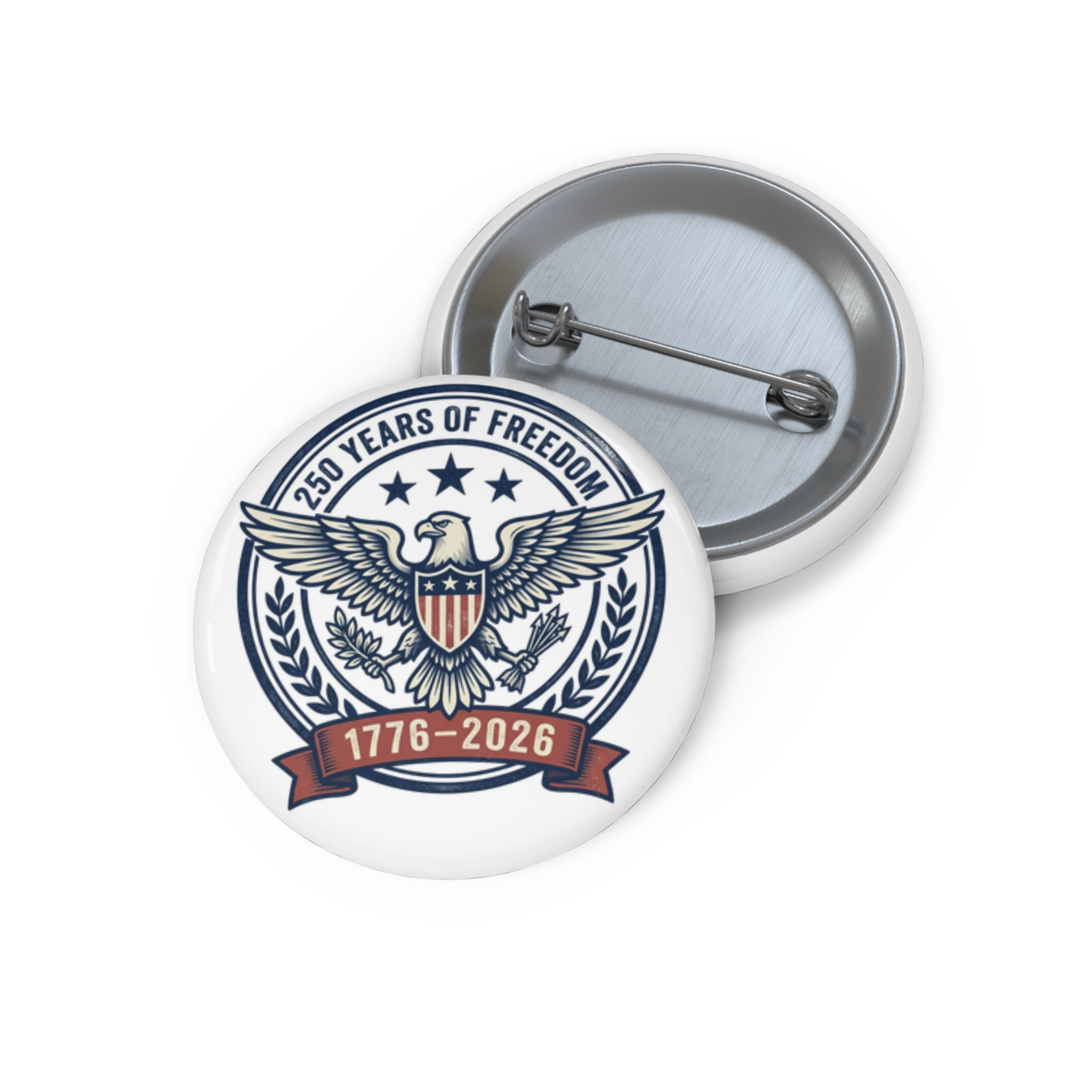 Button: USA 1776–2026 250 YEARS OF FREEDOM Eagle Button