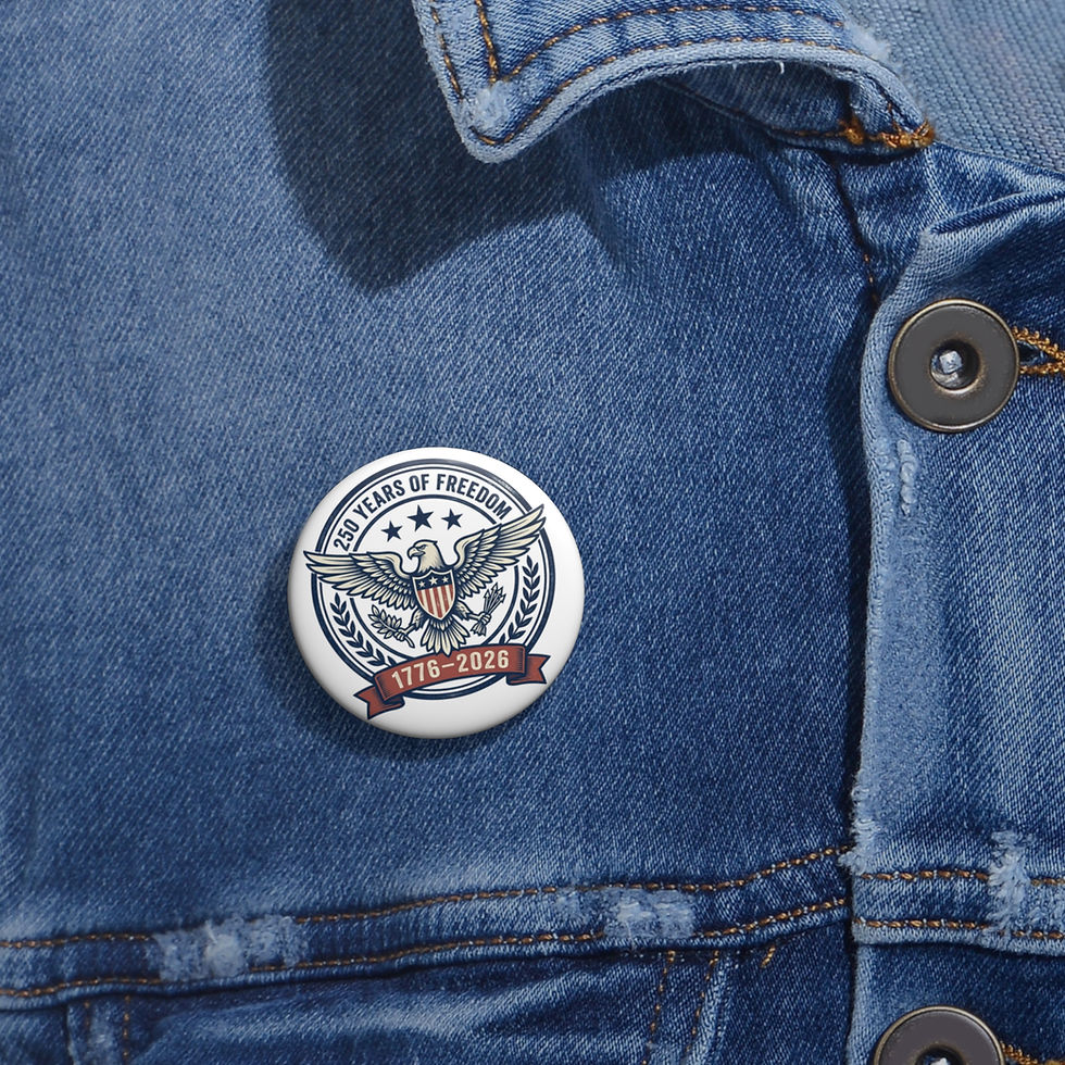 Thumbnail: Button: USA 1776–2026 250 YEARS OF FREEDOM Eagle Button