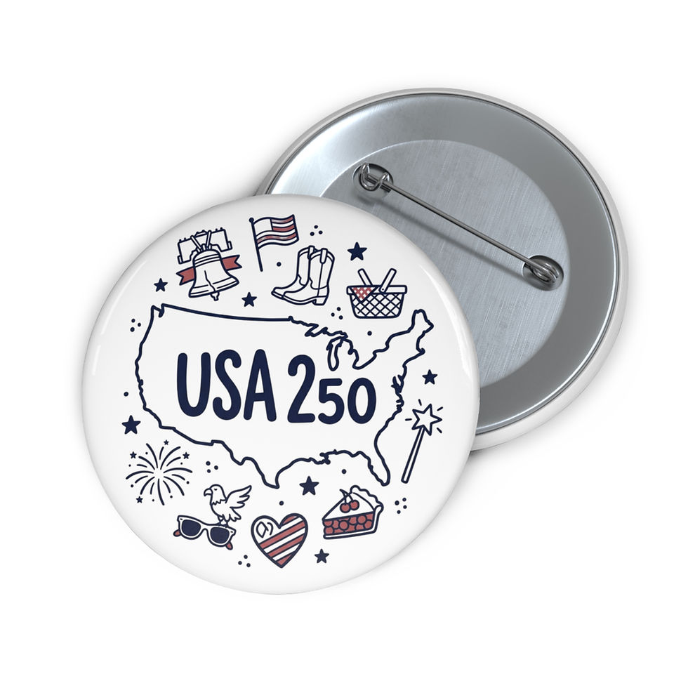 Thumbnail: Button: USA 250 PATRIOTIC MAP Button