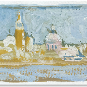 gouache painting landscape venice italy travel sketchbook