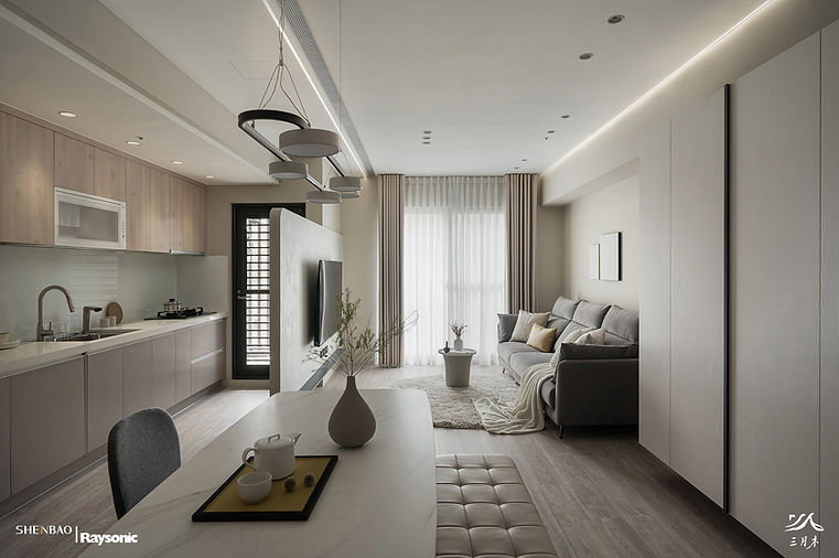 三月木設計 Cream Bliss 餐廳 客廳 收納櫃 門片 W508玫瑰白 廚房 吊櫃 553白松木 (2).jpg