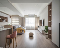 本序設計 瑞典綠洲12F 客廳 電視櫃 鞋櫃 書櫃 553白松木 145S布紋白 905新銀狐 希臘門板 暗把手.jpg