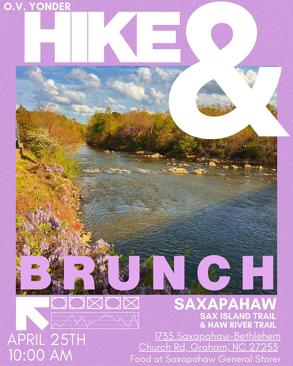 O.V. Yonder Hiking Club: Hike & Brunch in Saxapahaw