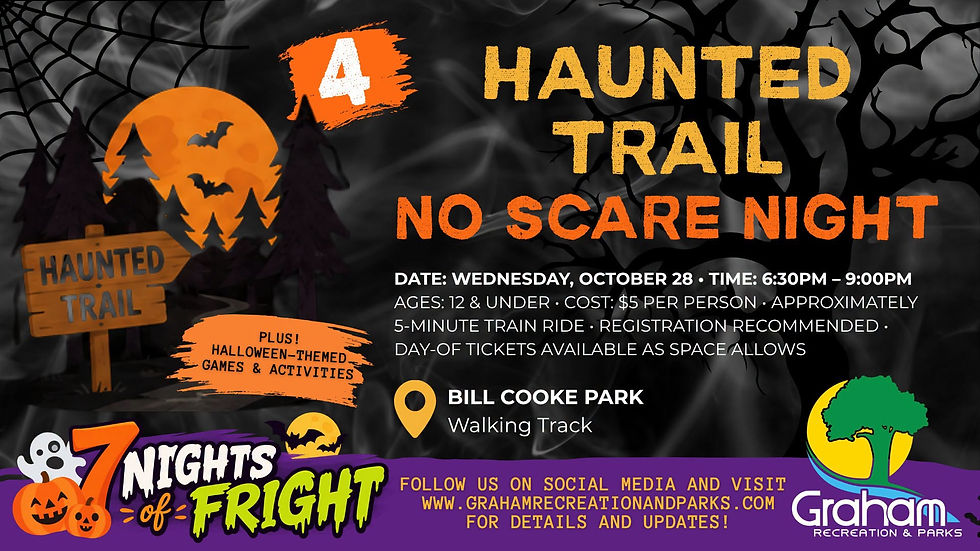 7 Nights of Fright - NIGHT 4: Haunted Trail at Bill Cooke Park - No Scare Night