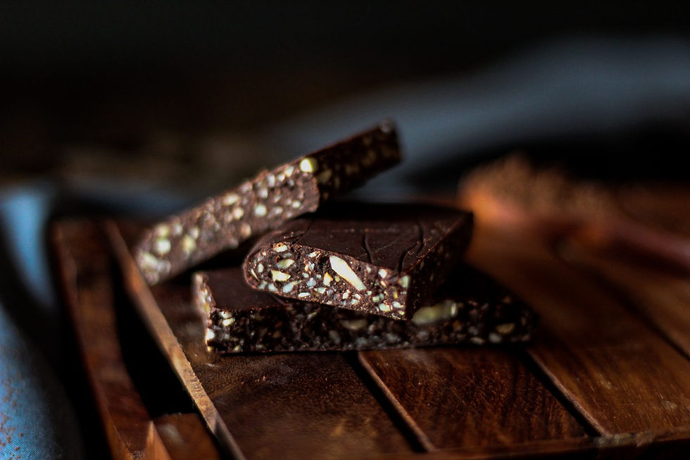 Chocolate set in a baking dish