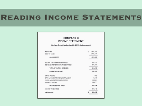Reading an Income Statement