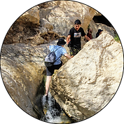 Group hike in Ein Gedi Oasis during Kadima gap year program in Israel