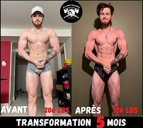 Transformation physique, perde de gras, prise de masse musculaire