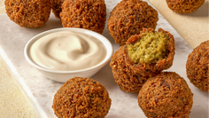 plant based | Falafels with Cilantro & Cashew Sauce