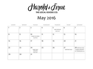 May Schedule!