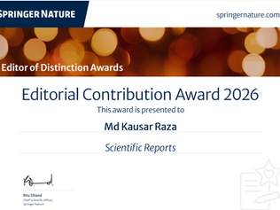Lab News: Springer Nature Editor of Distinction Award 2026