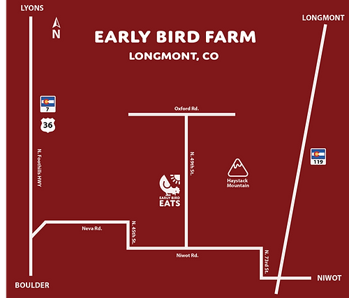Early Bird Farm and Early Bird Eats Map