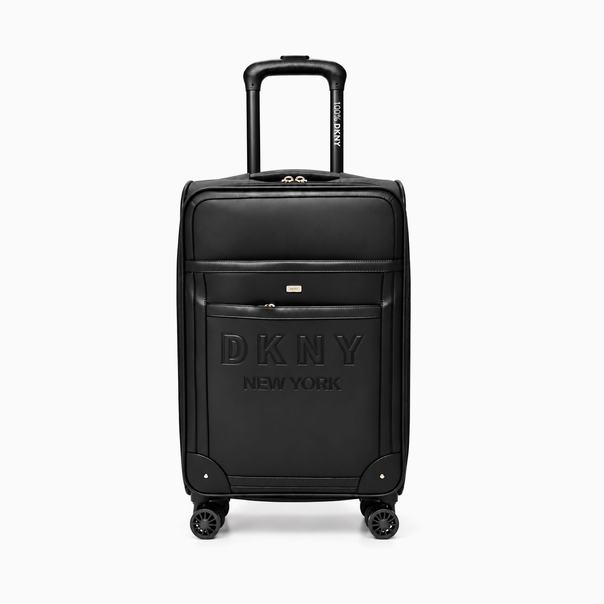 DKNY luggage Logo Embossed Medium SOFT LUGGAGE with Retractable Handle- BLK
