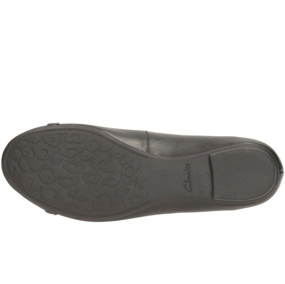 Thumbnail: Clarks Tizz Fizz Black Leather Ballet Pumps Girl School Shoes-Bootleg 