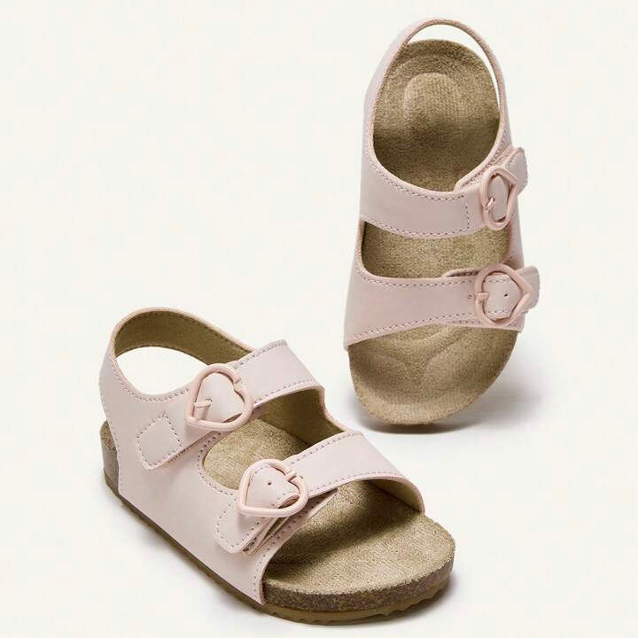 Thumbnail: Cozy Pixies Girls & Kids Casual Soft Hook And Loop Heart Design Flat Beach/Pool 