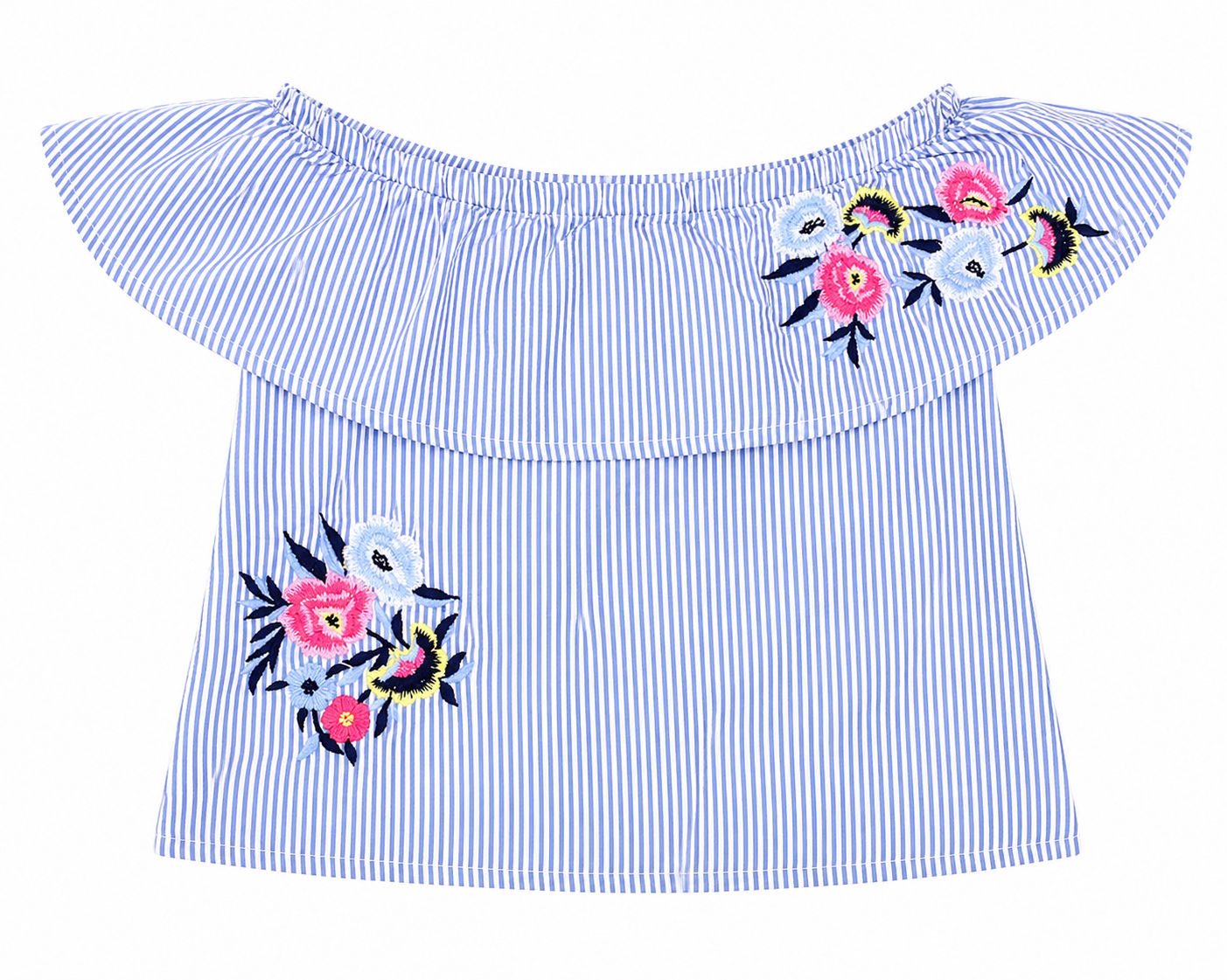 Miss e-vie Girls Cotton Cape top with Flower embroidery 
