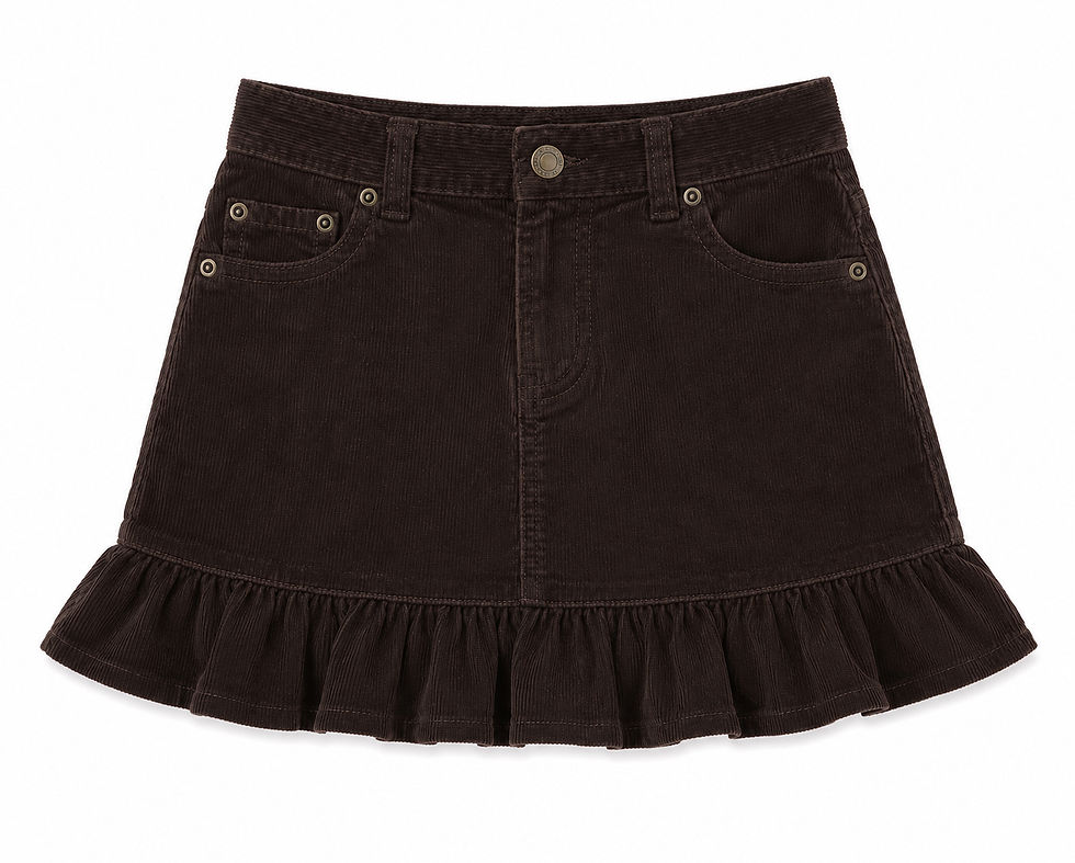 Thumbnail: Gymboree Velvet Girls Skirt with inner shorts and Adjustable Waist -Coffee
